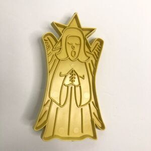 vintage yellow stanley products 5 inch angel cookie cutter art mold christmas